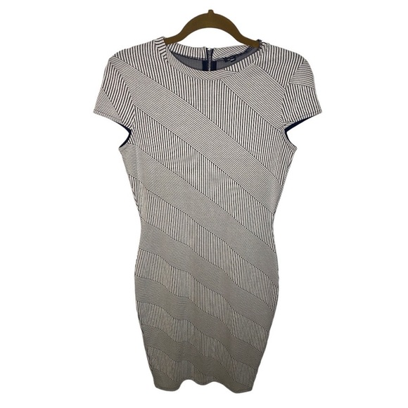 River Island Bodycon Striped Short Sleeve Midi Dress - Picture 1 of 9